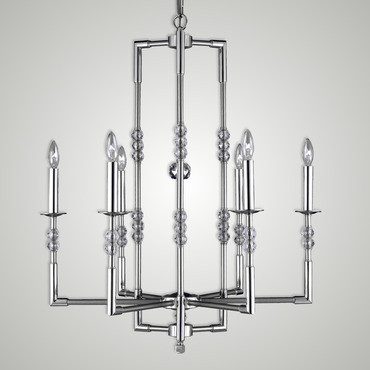 Magro 6 Light Outer Chandelier | American Brass & Crystal at Lightology Magro 6 Light Outer Chandelier