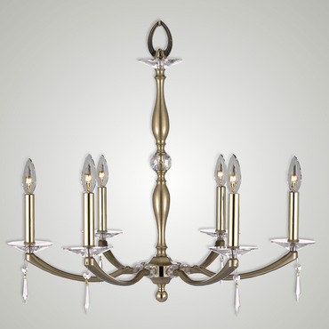 Kensington 6 Light Chandelier | American Brass & Crystal at Lightology Kensington 6 Light Chandelier