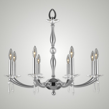 Kensington 8 Light Chandelier | American Brass & Crystal at Lightology Kensington 8 Light Chandelier