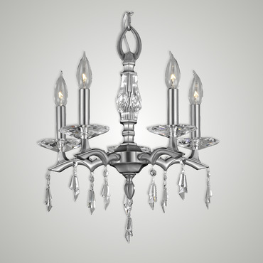 Kaya 5 Light Chandelier | American Brass & Crystal at Lightology Kaya 5 Light Chandelier
