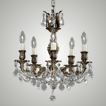 Rosetta Pendant | American Brass & Crystal at Lightology Rosetta Pendant