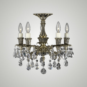 Finisterra Wide Ceiling Light | American Brass & Crystal at Lightology Finisterra Wide Ceiling Light