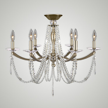 Kensington Swag Ceiling Light | American Brass & Crystal at Lightology Kensington Swag Ceiling Light