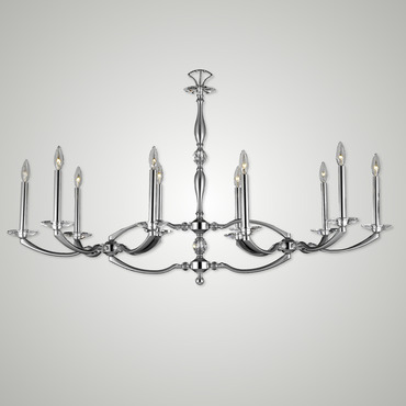 Kensington Large Linear Chandelier | American Brass & Crystal at Lightology Kensington Large Linear Chandelier