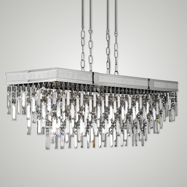 Valencia Modern Linear Pendant | American Brass & Crystal at Lightology Valencia Modern Linear Pendant