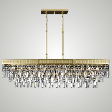 Valencia Large Linear Pendant | American Brass & Crystal at Lightology Valencia Large Linear Pendant