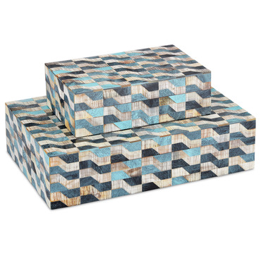 Ezra Box Set of 2 | Currey and Company at Lightology Ezra Box Set of 2