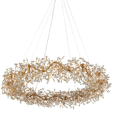 Crystal Bud Grande Ring Chandelier | Currey and Company at Lightology Crystal Bud Grande Ring Chandelier
