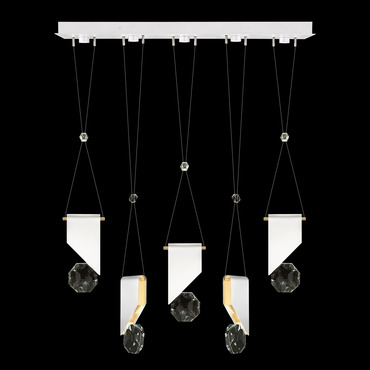 Aria Slab Linear Multi Light Pendant | Fine Art Handcrafted Lighting at Lightology Aria Slab Linear Multi Light Pendant