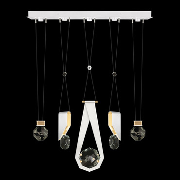 Aria Slab/Round/Drop Linear Multi Light Pendant | Fine Art Handcrafted Lighting at Lightology Aria Slab/Round/Drop Linear Multi Light Pendant
