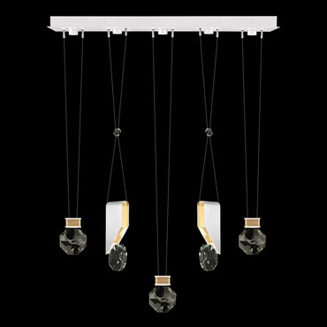 Aria Slab/Drop Linear Multi Light Pendant | Fine Art Handcrafted Lighting at Lightology Aria Slab/Drop Linear Multi Light Pendant