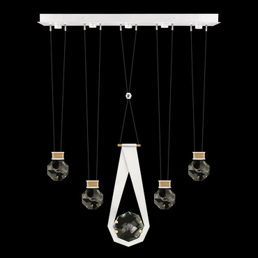 Aria Round/Drop Linear Multi Light Pendant | Fine Art Handcrafted Lighting at Lightology Aria Round/Drop Linear Multi Light Pendant