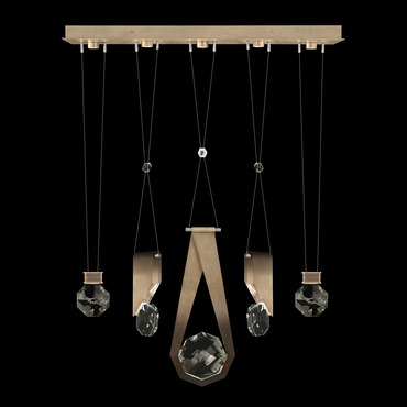 Aria Slab/Round/Drop Linear Multi Light Pendant | Fine Art Handcrafted Lighting at Lightology Aria Slab/Round/Drop Linear Multi Light Pendant