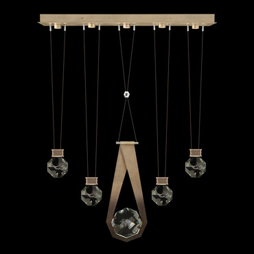 Aria Round/Drop Linear Multi Light Pendant | Fine Art Handcrafted Lighting at Lightology Aria Round/Drop Linear Multi Light Pendant