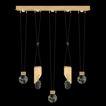 Aria Slab/Drop Linear Multi Light Pendant | Fine Art Handcrafted Lighting at Lightology Aria Slab/Drop Linear Multi Light Pendant