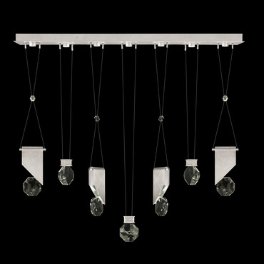 Aria 7 Slab/Drop Linear Multi Light Pendant | Fine Art Handcrafted Lighting at Lightology Aria 7 Slab/Drop Linear Multi Light Pendant