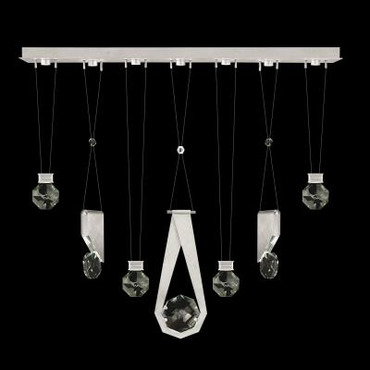 Aria 7 Slab/Round/Drop Linear Multi Light Pendant | Fine Art Handcrafted Lighting at Lightology Aria 7 Slab/Round/Drop Linear Multi Light Pendant