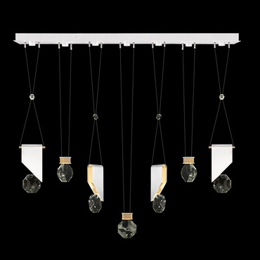Aria 7 Slab/Drop Linear Multi Light Pendant | Fine Art Handcrafted Lighting at Lightology Aria 7 Slab/Drop Linear Multi Light Pendant