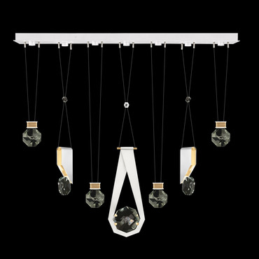 Aria 7 Slab/Round/Drop Linear Multi Light Pendant | Fine Art Handcrafted Lighting at Lightology Aria 7 Slab/Round/Drop Linear Multi Light Pendant