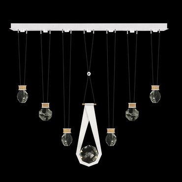 Aria 7 Round/Drop Linear Multi Light Pendant | Fine Art Handcrafted Lighting at Lightology Aria 7 Round/Drop Linear Multi Light Pendant
