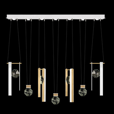 Aria 7 Bar/Drop Linear Multi Light Pendant | Fine Art Handcrafted Lighting at Lightology Aria 7 Bar/Drop Linear Multi Light Pendant