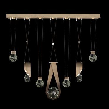 Aria 7 Slab/Round/Drop Linear Multi Light Pendant | Fine Art Handcrafted Lighting at Lightology Aria 7 Slab/Round/Drop Linear Multi Light Pendant