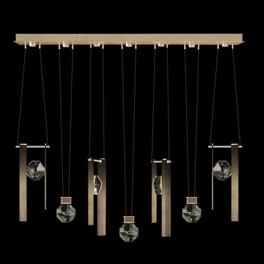 Aria 7 Bar/Drop Linear Multi Light Pendant | Fine Art Handcrafted Lighting at Lightology Aria 7 Bar/Drop Linear Multi Light Pendant