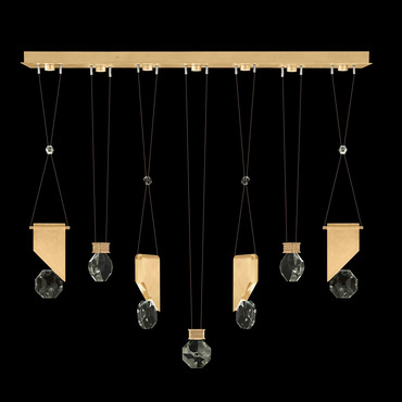 Aria 7 Slab/Drop Linear Multi Light Pendant | Fine Art Handcrafted Lighting at Lightology Aria 7 Slab/Drop Linear Multi Light Pendant