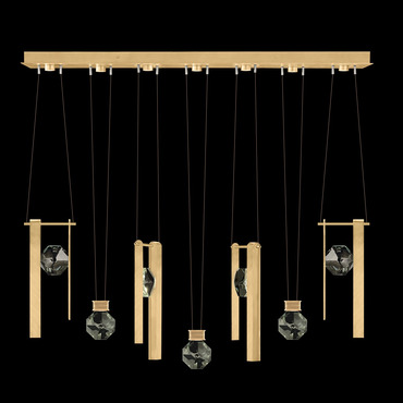 Aria 7 Bar/Drop Linear Multi Light Pendant | Fine Art Handcrafted Lighting at Lightology Aria 7 Bar/Drop Linear Multi Light Pendant