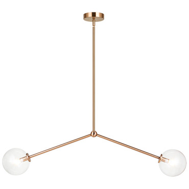 Novo Globe 2-Light Linear Pendant | Matteo Lighting at Lightology Novo Globe 2-Light Linear Pendant