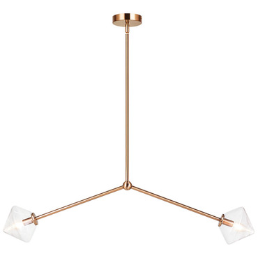Novo Diamond 2-Light Linear Pendant | Matteo Lighting at Lightology Novo Diamond 2-Light Linear Pendant