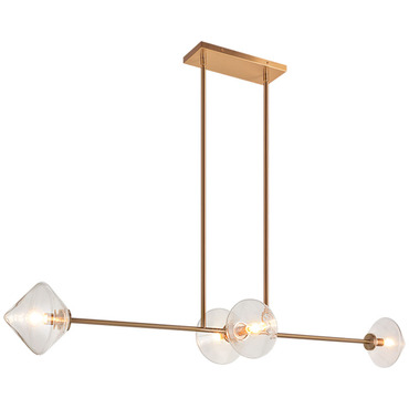 Novo Diamond Linear Chandelier | Matteo Lighting at Lightology Novo Diamond Linear Chandelier