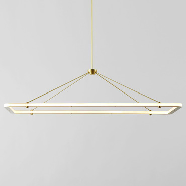 Halo Rectangle Pendant | Roll & Hill at Lightology Halo Rectangle Pendant
