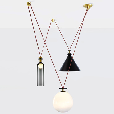 Shape Up Three Light Chandelier | Roll & Hill at Lightology Shape Up Three Light Chandelier