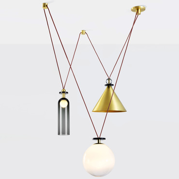 Shape Up Three Light Chandelier | Roll & Hill at Lightology Shape Up Three Light Chandelier