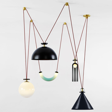 Shape Up Five Light Chandelier | Roll & Hill at Lightology Shape Up Five Light Chandelier