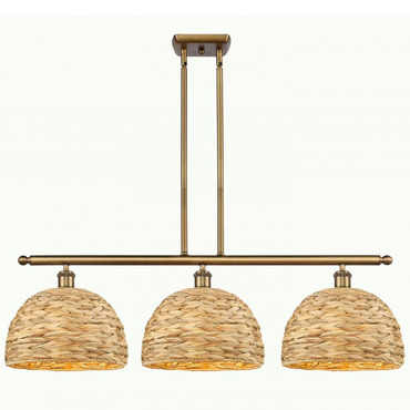 Woven Rattan Multi Light Linear Pendant | Innovations Lighting at Lightology Woven Rattan Multi Light Linear Pendant