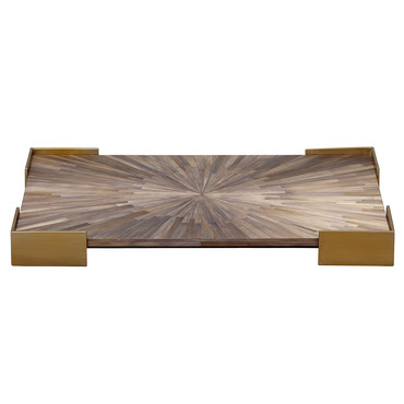 Palm Marquetry Tray | Jamie Young Company at Lightology Palm Marquetry Tray