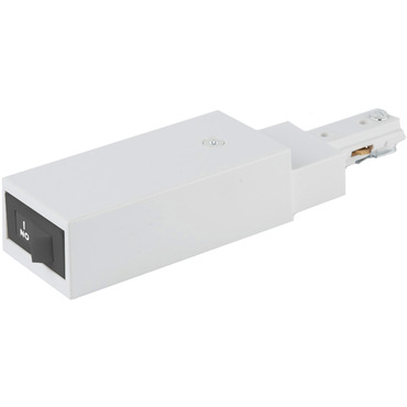H Track Current Limiter Slim Single Live End Power Feed | WAC Lighting at Lightology H Track Current Limiter Slim Single Live End Power Feed