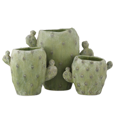 Cactus Vase Set of 3 | Currey and Company at Lightology Cactus Vase Set of 3