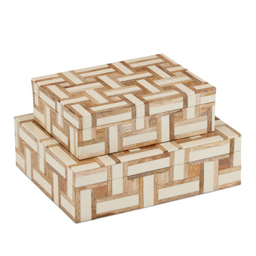 Aarna Box Set of 2 | Currey and Company at Lightology Aarna Box Set of 2