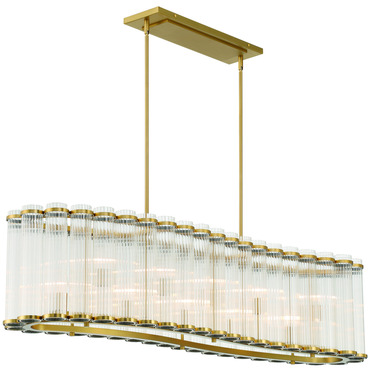 Glasbury Linear Chandelier | Eurofase at Lightology Glasbury Linear Chandelier