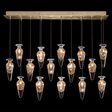 Essence Linear Teardrop Multi Light Pendant | Fine Art Handcrafted Lighting at Lightology Essence Linear Teardrop Multi Light Pendant