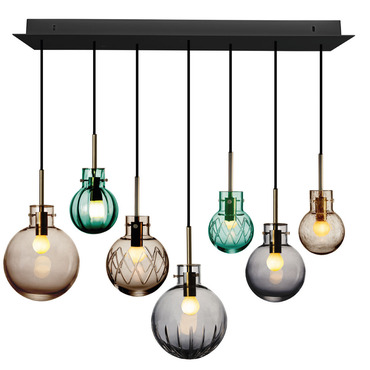 Dusk Linear Multi Light Pendant | Hadeland Glassverk at Lightology Dusk Linear Multi Light Pendant