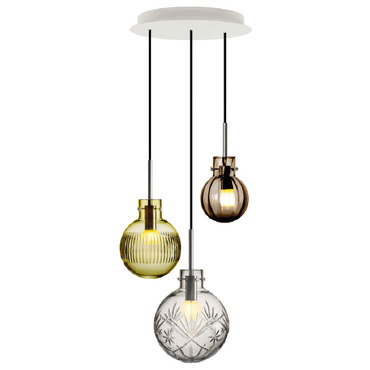 Amber Round Multi Light Pendant | Hadeland Glassverk at Lightology Amber Round Multi Light Pendant
