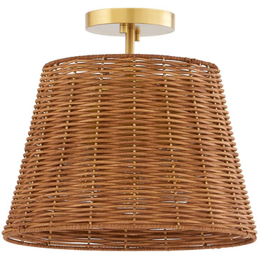 Wicker Semi Flush Ceiling Light | Quorum at Lightology Wicker Semi Flush Ceiling Light