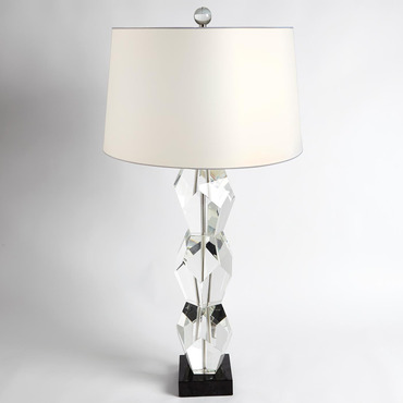 Facet Block Table Lamp | Global Views at Lightology Facet Block Table Lamp