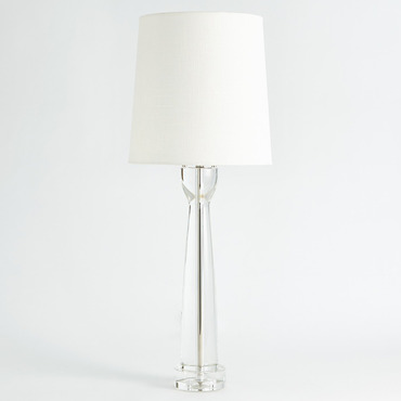 Modern Crystal Column Table Lamp | Global Views at Lightology Modern Crystal Column Table Lamp