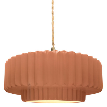 Radiance Pleated Tier Pendant | Justice Design at Lightology Radiance Pleated Tier Pendant