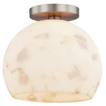 Alabaster Rocks Globe Semi Flush Ceiling Light | Justice Design at Lightology Alabaster Rocks Globe Semi Flush Ceiling Light